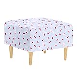 arne オットマン 足置き スツール 椅子 チェア 足置き台 フットレスト おしゃれ 日本製 高さ40cm ナチュラル脚 イラスト生地 fish