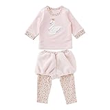 (チャックル) chuckle *スウィートガール*スワントレーナー&ボアパンツセット ピンク 80cm P3179-80-20