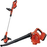 Black & Decker NCC218 18V Cordless Trimmer & Sweeper Outdoor Combo Kit [並行輸入品]