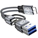 UseBean 240W USB C ケーブル【0.2M/2本セット】2in1 PD超急速充電USB 3.2 Gen 2 20Gbps データ転送4K@60Hz映像出力 Type A+C to Type C変換 ケーブル 一本多役iPhone 16/15 シリーズ, MacBook Pro, iPad Pro/Air, Galaxy S25/S24等Type C機種対応