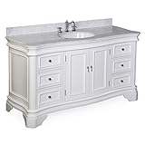 Kitchen Bath Collection KBC-A601WTCARR Katherine Single Sink Bathroom Vanity with Marble Countertop 