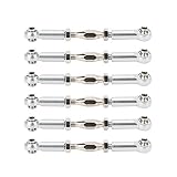 6pcs RCカープッシュロッド 調整可能 プッシュロッド RCプッシュロッド RCトラックアップグレードパーツ アルミ合金 RCカーモデル用 ターンバックルロッド アルミ合金プッシュロッド リンケージアクセサリー 5色 オプション (シルバー)