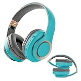 ワイヤレスヘッドホン Bluetooth5.3 オーバーイヤー Bluetooth Headphones/低遅延/密閉型音漏れしにくく/内蔵マイク付き/軽量快適な着心地/折りたたみ式/40mm HD ドライバーユニット/3.5mm AUX/説明書付属/音楽/通話/通勤通学 (ブルー)