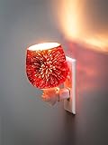 CypressホームStargazerレッドGlass Nightlight withスイッチアダプタ