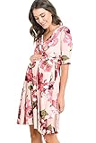 Hello MizレディースFloral Faux Wrap Side Tie授乳とマタニティドレス US サイズ: XL カラー: ピンク