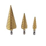 OUNONA チタンステップドリルビット高速スチール六角シャンク4-32mm 4-20mm 4-12mm（袋付き）15 9 5ステップ合計29ステップ