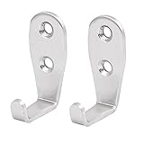 uxcell 50mmx21mmx30mm 3 mm 厚ステンレス壁マウント シングル フック ハンガー 2 個入り