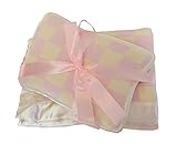 Knit Baby Blanket with Matching Pillow (Baby Pink-Cream) by Boutique Collection [並行輸入品]