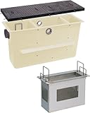 環境機器関連製品＞グリーストラップ＞FRP製プラスタートラップ　パイプ流入埋設スリム型 PTZC　PTZC-100鉄蓋付　Mコード：81306　前澤化成工業