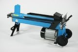 薪割り機　オートリターン　6t　6トン　電動油圧式　4分割カッター付き　持ち運びスムーズ　ブルー