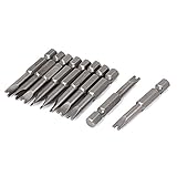 uxcell U形ドライバービット　U7モデル　スパナヘッド　50mm全長　六角シャンク　10個入り