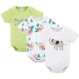 KAVKAS 夏 ベビー服 カバーオール 新生児から ロンパース 赤ちゃん 綿100% 半袖 Baby ボディースーツ Bodysuit 3枚セット KAVKAS-HY2100-ローズ-3-6月