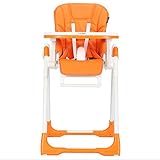 (ヘラサ)Herasa　ベビーハイチェア テーブルチェア 折り畳み　テーブル付　 (オレンジ)