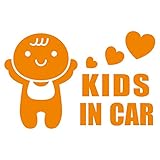 imoninn KIDS in car ステッカー　【シンプル版】　No.10　赤ちゃん　（オレンジ色）