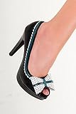 Banned Apparel - Billy Jane Open Toe Platform Shoes 4 / Black