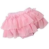 やわらかチュールスカート ブルマ スカート Wフリル ベビーピンク地 (ベビーピンクチュール)