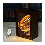 JOOHOUR Sherlock Holmes DIY 3Dパズルナイトライト、ベイカーストリートミニチュア木製ランプ、LEDライト付きモデル組み立てキット、クリエイティブクラフトホームデコレーション、ティーンと大人へのギフト、探偵ステーション