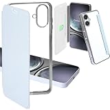 Carrier-City galaxy a25 5g ケース 手帳型 クリア ギャラクシー A25 5G ケース 薄型 カード収納 透明 サムスン カバー かわいい オシャレ スマホケース (Galaxy A25 5G, ライトブルー)