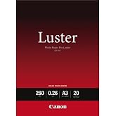 Canon LU101A3 260 GSM Smooth Texture Luster Photo Paper, A3 Size (20 Sheets) [AU Version]