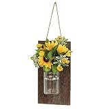 アートフラワー　造花　花瓶　壁掛け　ガラス　立体　吊り下げ　リビングルーム　装飾　インテリア　フェイクグリーン　人工観葉植物　水耕栽培　アンチーク　レトロ　セット　多肉植物　ローズ　薔薇　ひまわり