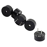 電磁ブザー，SODIAL(R) 連続電子ブザー2ピンDC3/5V - 9×4.2ミリメートル - 5小品、ブラック