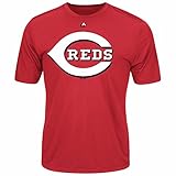 MLBメンズ合成公式ロゴTシャツ( Large , Cincinnati Reds )