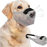 口輪 犬 犬用マズル 犬の口輪 通気 メッシュ 小型 中型 大型 拾い食い 防止 噛み防止 犬 家具 かじり防止 サイズ調整可能 犬用口輪 マウスカバー ペット用品 (XL-グレー)