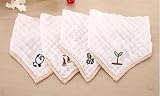 Baby Gauze Bandana Drool and Dribble Bibs for Boys and for Girls - (Set of 4, Gift Set) (white) by N