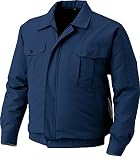 チタン加工 ポリエステル製 長袖ファン付き屋外作業服 空調服電池ボックスセット PN500N （空調服、ファン、電池ボックス、ケーブルのセット） (５Ｌ, ダークブルー)
