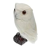 Baosity フクロウ　鳥の置物　人工フェザー　生き生き　庭の装飾　デコイ　インテリア　全9種選択　 - ホワイト＃5