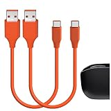 Geekria 充電ケーブル 互換性 Type-C 充電コード USB to USB-C ジェイビーエル JBL Tune 215TWS, Tune 770NC, Tune Buds 2, Quantum 350, Vibe Beam, Vibe Beam 2 に対応 (オレンジ/ 30cm 2パック)