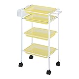 トレーワゴン クリアイエロー [ エステワゴン ネイルワゴン キッチンワゴン マルチワゴン サイドワゴン キャスター付き 収納 業務用 サロン ワゴン ラック ]◆