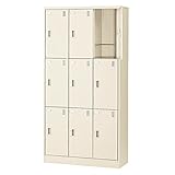 生興 SLCシューズボックス 錠なし取っ手 ニューグレー色 3列3段9人用 W900×D380×H1790 SLC-9T-K