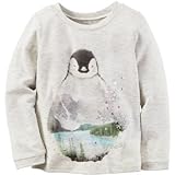 Carter's(カーターズ) ロングスリーブペンギングラフィックティ グレー トップス長袖Tシャツ 3ヶ月【並行輸入】
