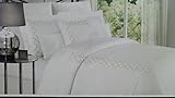 Hotel Collection 100% Cotton (King) 3 Piece Embroidered Diamond Duvet Set - White [並行輸入品]