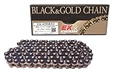 EK(イーケー) バイク用チェーン 428SR-X2 ブラック/ゴールド 140L MLJ (カシメジョイント) QXリング シールチェーン