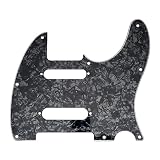 Musiclily Pro 8穴SS テレキャスターピックガードFender American/Mexican Deluxe Nashville Teleエレキギター用、ブラックパール4P