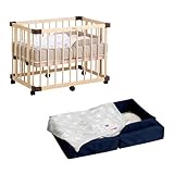 ファルスカ ご出産準備応援　おねんねセットB（ミニジョイントベッドネオ・コンパクトベッドライト） ネイビー