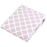 Kushies Ben & Noa Fitted Infant and Toddler Crib 100% Cotton Flannel Sheet (Lilac Lattice) [並行輸入品]