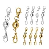 ネックレス ゴールド＋シルバー 8mm マグネット クラスプ 留め具 ロブスター ハンドメイド 10個セット NYANDELMO ND-0060-R09-SVGD-8mm