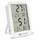 Bodyguard デジタル 温湿度計 室内 最高最低温湿度表示 健康管理 置掛兼用 操作簡単 ホワイト