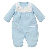 西松屋 EFD ポケット付きパイル長袖コンビドレス（ウサギ/クマ）【新生児50-60cm】 新生児 ブルー