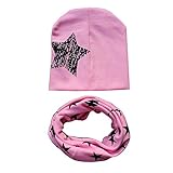 Ochine　ベビー　キッズ　子供　大きい星柄帽子＋小さい星柄マフラー　コットン　二点セット　超可愛い　男女兼用　保温防寒　撮影用にも　出産祝い　贈り物　フリーサイズ　7色選択