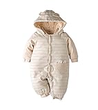 Ainial　ロンパース　ベビー　長袖　厚手　秋冬　フード付き　カバーオール　前開き　女の子　男の子　赤ちゃん　男女兼用　幼児　オーガニックコットン　可愛い　ボディスーツ　オールインワン　防寒　出産祝