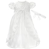 Lauren Madison Baby Girls' Christening Baptism 2 Piece Split Front Dress White 9-12 Months [並行輸入品]