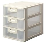 サンコープラスチック 小物収納3段 ロッキー 幅28.4×奥36.1×高34.7cm ベージュ