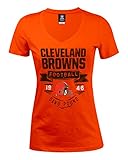 NFL Cleveland BrownsレディースBaby Jersey半袖VネックTシャツ、XL、オレンジ
