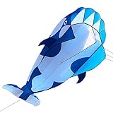 LIXADA 凧 立体キラークジラ スカイカイト 軽量で丈夫 紙鳶 凧揚げ アウトドア ビーチ 公園 子供おもちゃ プレゼントなど最適