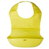 KINDOYO お食事用シリコンエプロン よだれかけ ポケット付き 長さ調整可 防水 洗濯可 柔軟 速乾性 抗菌 （1ヵ歳から3歳まで適用）イエロー（M）