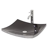 Wyndham Collection Altair Vessel Vanity Bathroom Sink in Black Granite [並行輸入品]
